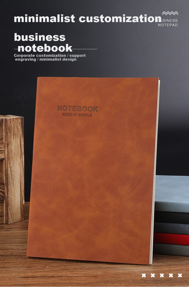Zhongjian Stationery Artistic Exquisite Softcover A5 Notebook Diary Simple Business Meeting Notes Customizable Brown A5 1