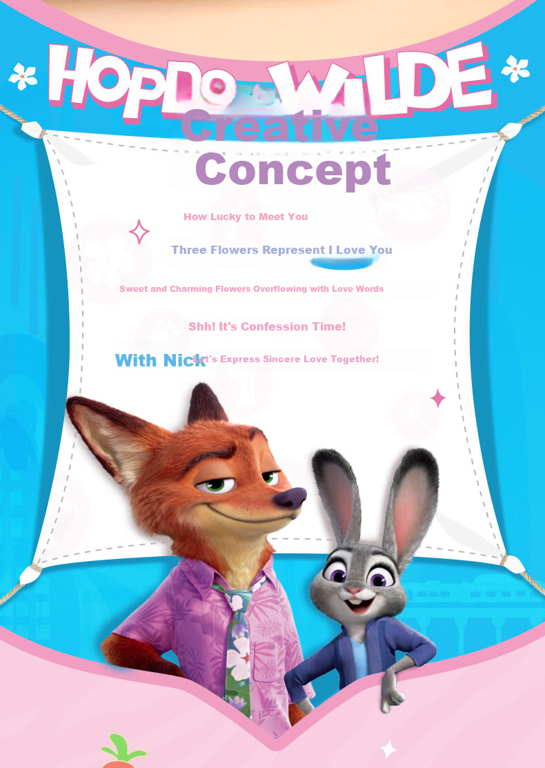 Disney Zootopia 2 Nick Plush Doll with Flower Bouquet Stuffed Toy Children's Day Gift for Girls 3