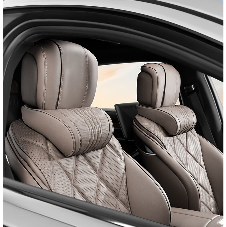 FHAO Car Headrest Pillow Comfortable Breathable Premium Neck Support Soft Cushion Seat Lumbar Pad for Mercedes BMW 21