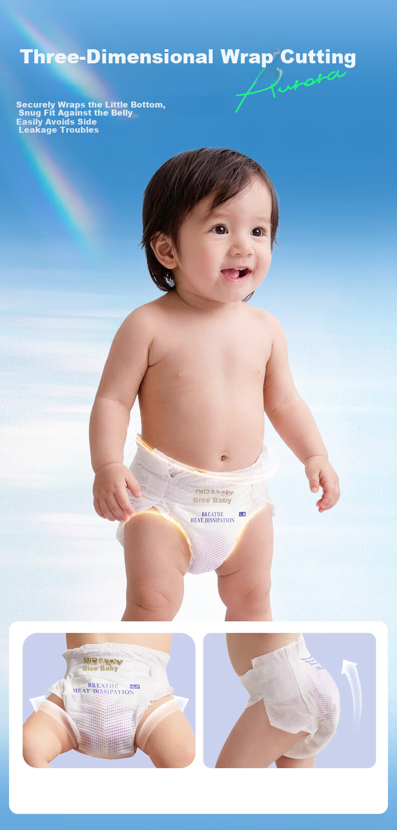 Biba Baby Aurora Diapers S66 Pack Newborn Summer Lightweight Breathable Camellia Extract 4