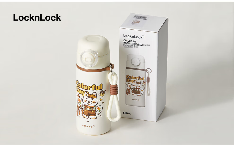 LOCK&LOCK Kids Stainless Steel Insulated Water Bottle for Ages 6-12, School Water Cup for Boys and Girls, Kindergarten Use 14