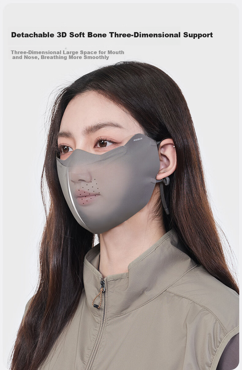 MISSION UV Ice Silk Sunscreen Mask for Women Summer UV Protection Sunshade Cycling Eye Protection Breathable 3D Full Face Sun Protection Mask 5