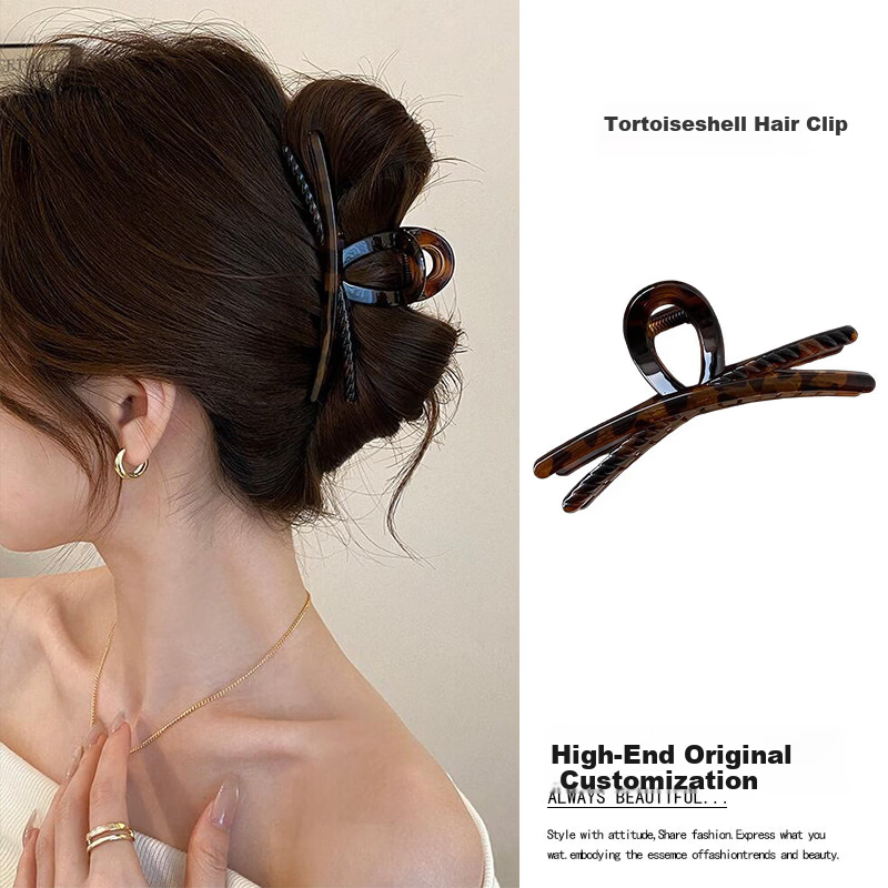 Idaer Korean Vintage Tortoiseshell Hair Claw Full Back Head Hair Clip Simple High-End Shark Clip 2026 New Hair Accessory 1