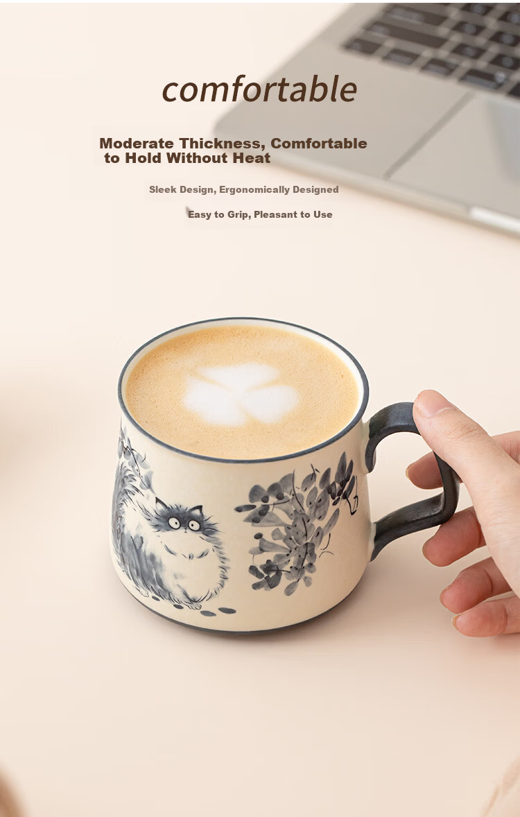 ZEROKY CLAN Ceramic Coffee Mug 360ml Home Office Milk Cup for Men and Women Single Gift Cup 14