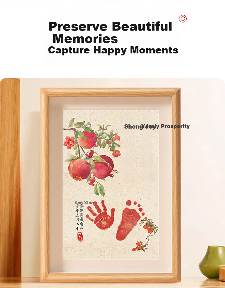 Duomeiyi Hand And Foot Print Photo Frame, First Birthday Scene Decoration Set, Baby's First Year Celebration Props, Complete Kit for Snake Baby's First Birthday Decorations 2
