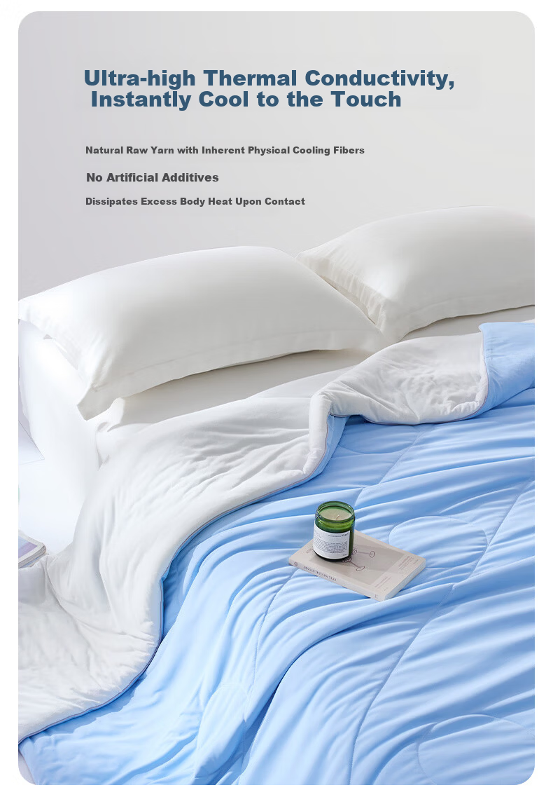 MUJI Class A Single Summer Cooling Quilt 100% Nylon Machine Washable Air Conditioning Quilt Cooling Summer Quilt Green Gray 200*200cm 4