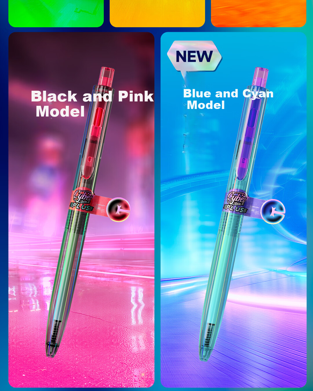 Dianshi Cyber Limited Edition Time Capsule Retractable 0.5mm Black Gel Pen High-Value Student Writing Practice Pen 0154A2Plus [Blue-Green Barrel] 1 Pen 2 Refills 6