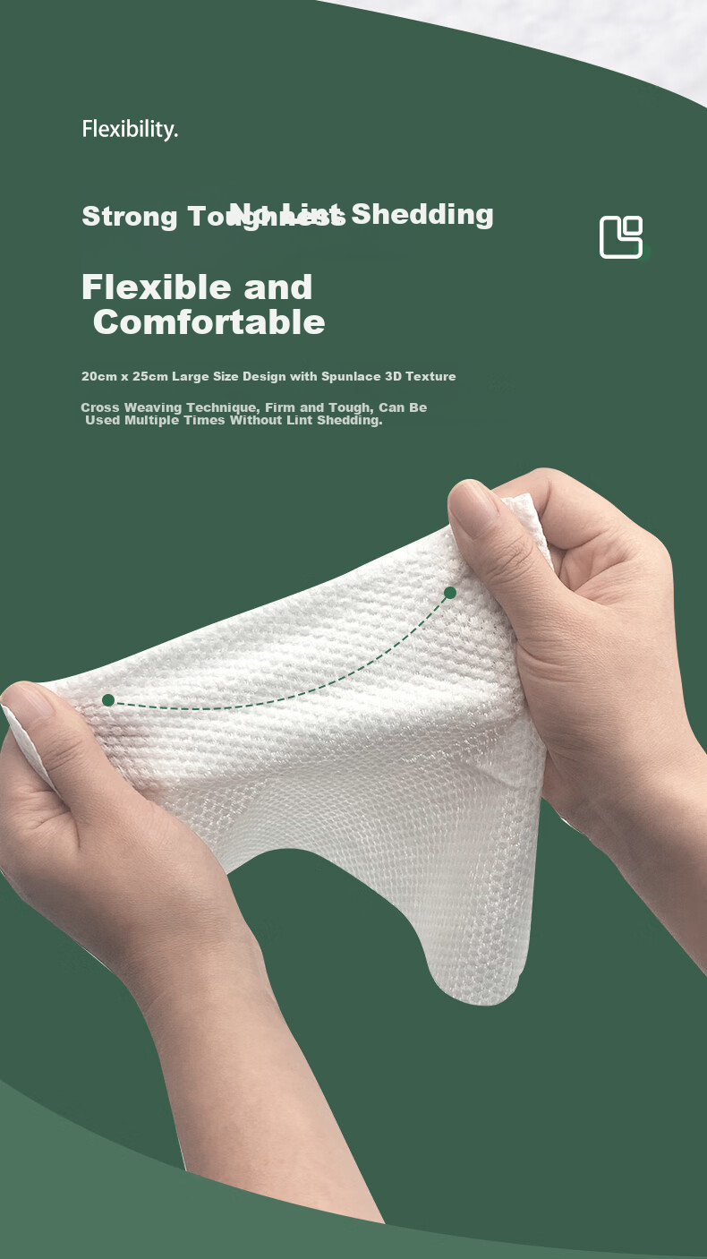 Guyunti Large Thickened Facial Towel 150 Sheets Soft Disposable Face Wipes 20x25CM 5
