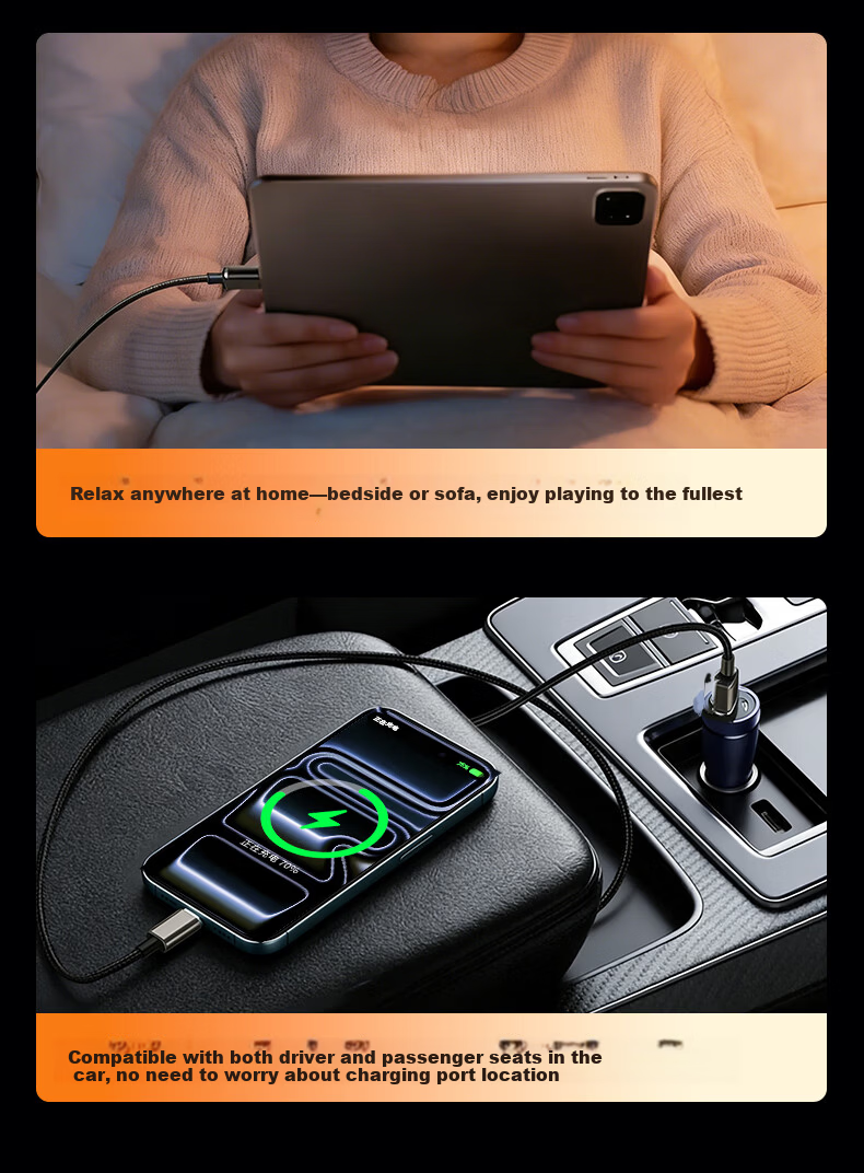 Aomake PD240W Dual-Head Type-C to Type-C Fast Charging Cable 5A for iPad Pro, Apple MacBook 17/16/15, Huawei, Xiaomi Laptops and Phones 19