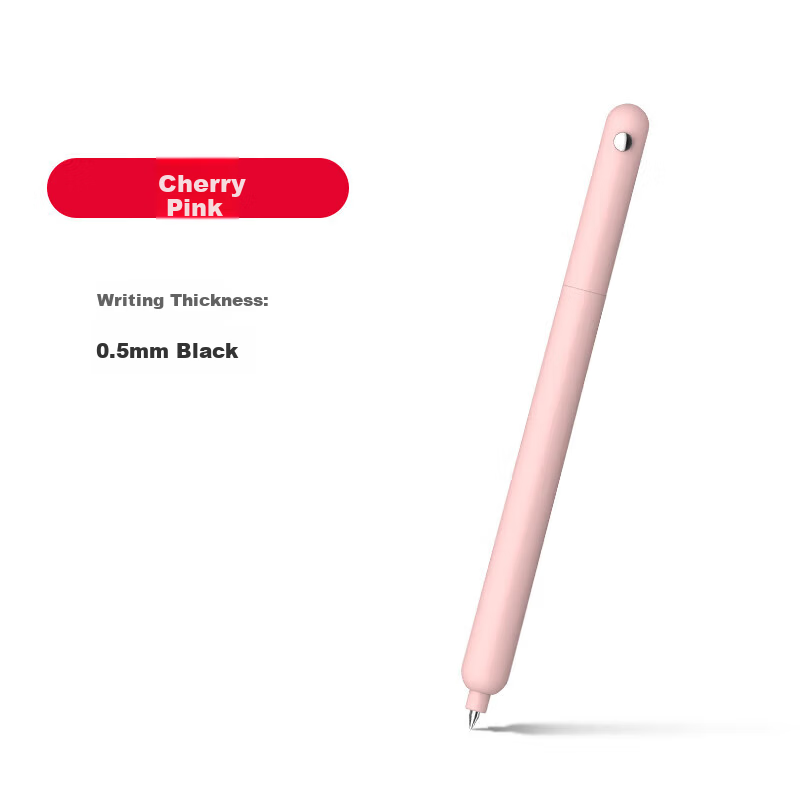 BEIFA Rotating Silent Gel Pen 0.5mm Minimalist Nordic Style Self-Cleaning Pen High-Value Office Exam Gel Pen Cherry Pink 0.5mm [Back to School Essential]