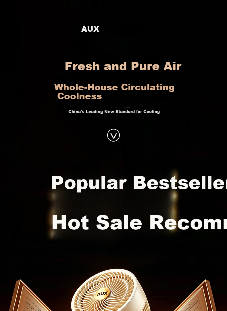 AUX Summer Hot Sale New Floor Fan Air Circulation Fan Retractable Foldable Desktop Office Table Floor 3-in-1 Home Fan Price Guarantee 618 3