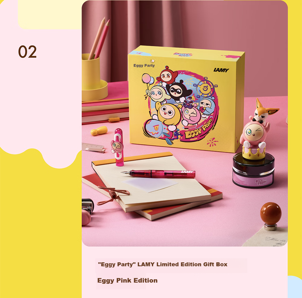 LAMY Lamy Fountain Pen Gift Box Egg Party Collaboration Balloon Ink Pen for Third Grade Primary School Students Calligraphy Practice Correct Posture Egg Pink 0.5mm 15