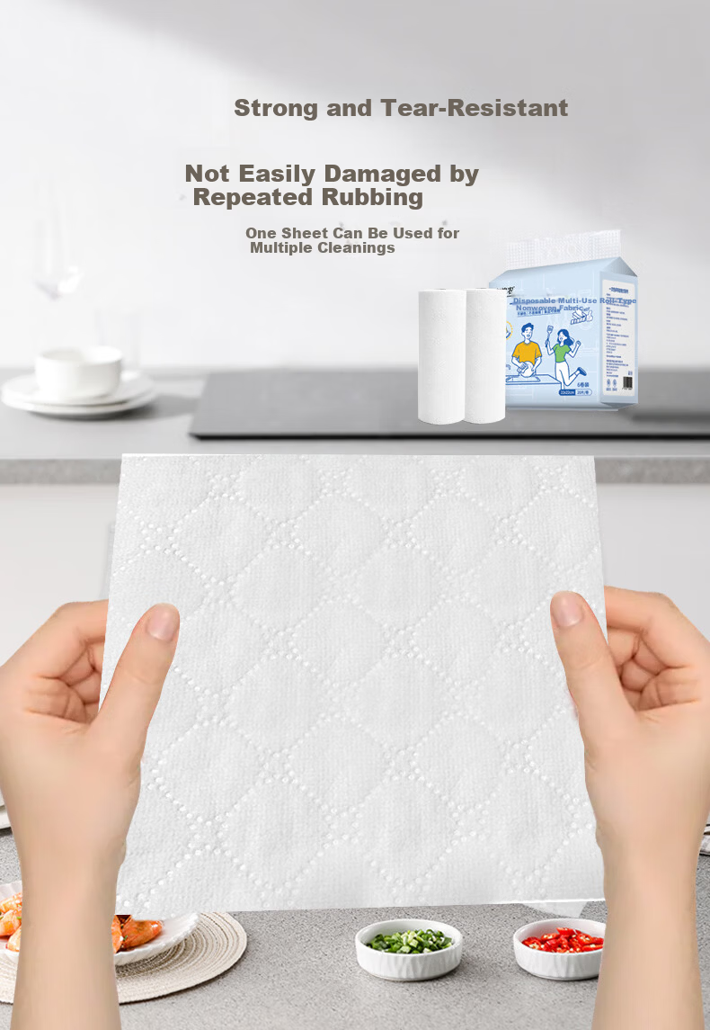 Old Cotton Farmer Wood Pulp Disposable Single-Use Cleaning Cloths 20 Sheets * 6 Rolls Thickened Large Food-Grade Household Kitchen Utensil Cleaning 3