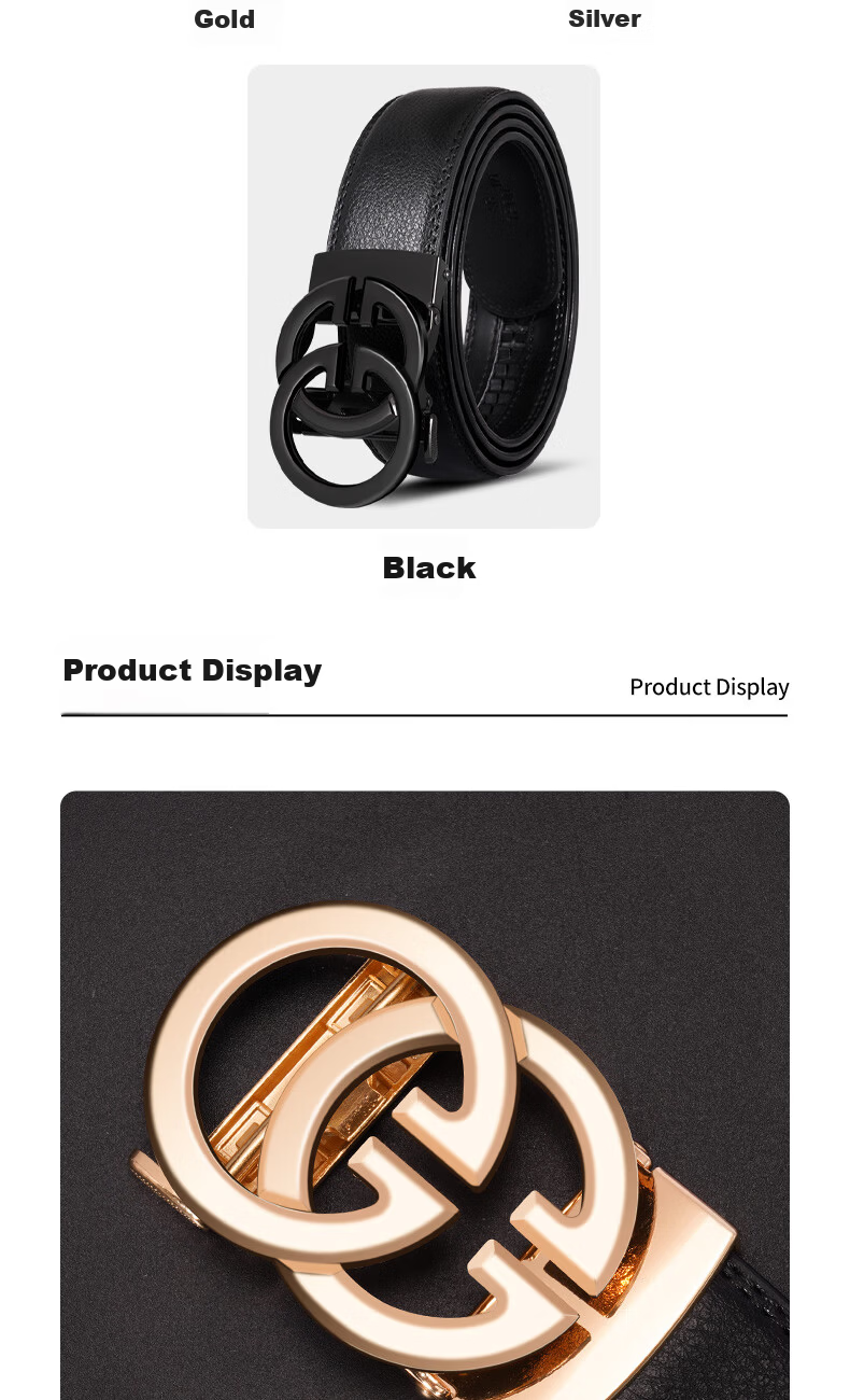 TUCANO Men's Genuine Leather Automatic Buckle Business Casual Belt Birthday Gift for Boyfriend Husband Dad Father 8