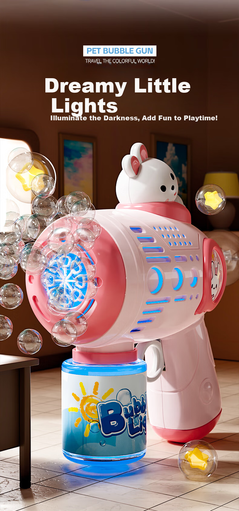 Mabao Twin Children's Day Birthday Bubble Machine Multi-Hole Bubble Gun Toy Fully Automatic Electric Leak-Proof for Boys and Girls 9