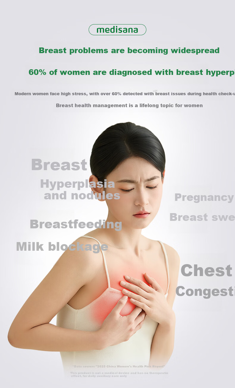 MEDISANA German Breast Massager Red Light Electric Chest Massager for Breast Nodule Relief and Pain Relief Thermal Therapy Gift for Girlfriend Birthday 4