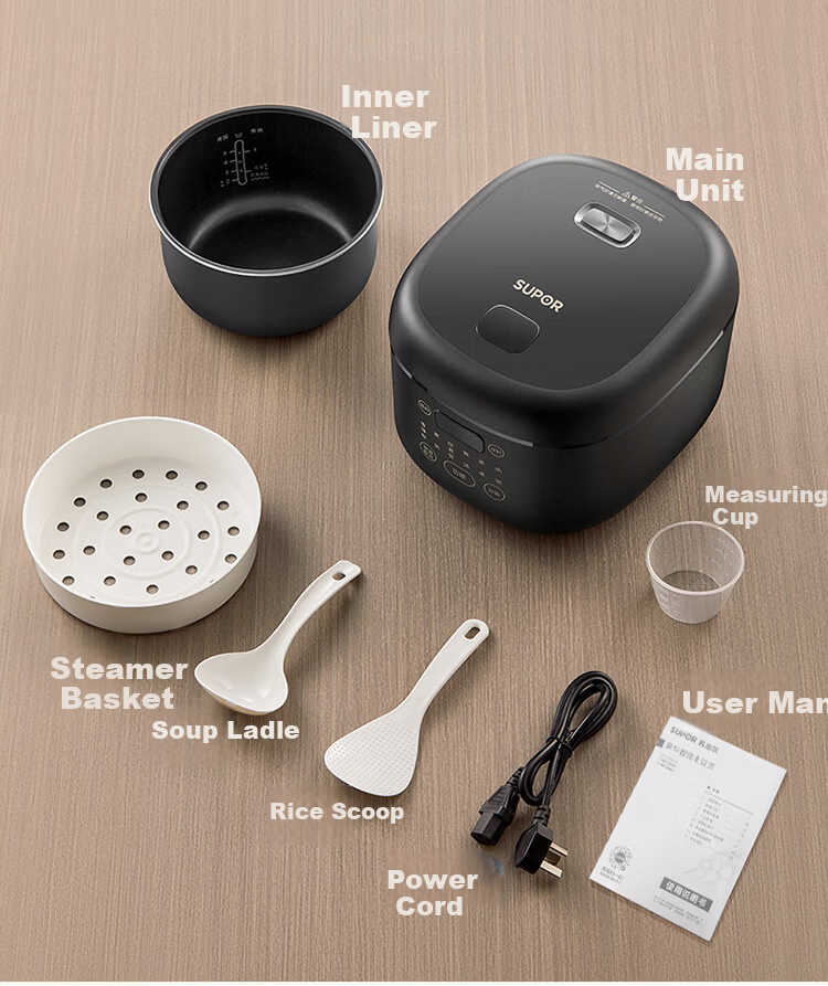 SUPOR 3L Rice Cooker Large Capacity 2-3 People Ceramic Blue Porcelain Inner Pot Multifunctional Electric Cooker Smart Reservation SF30FC1066 16