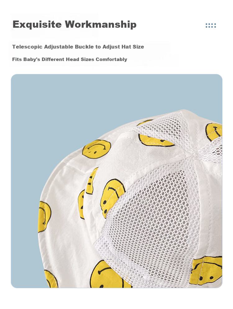9i9 Baby Summer Mesh Fisherman Hat Sun Protection Breathable Bucket Hat for 0-2 Years A160 Blue 7