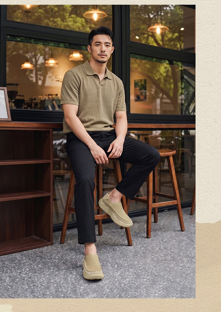 Seven Wolves Summer Breathable Men's Shoes 2026 New Style Perforated Hollow Slip-On Lightweight Comfortable Sports Sandals 7