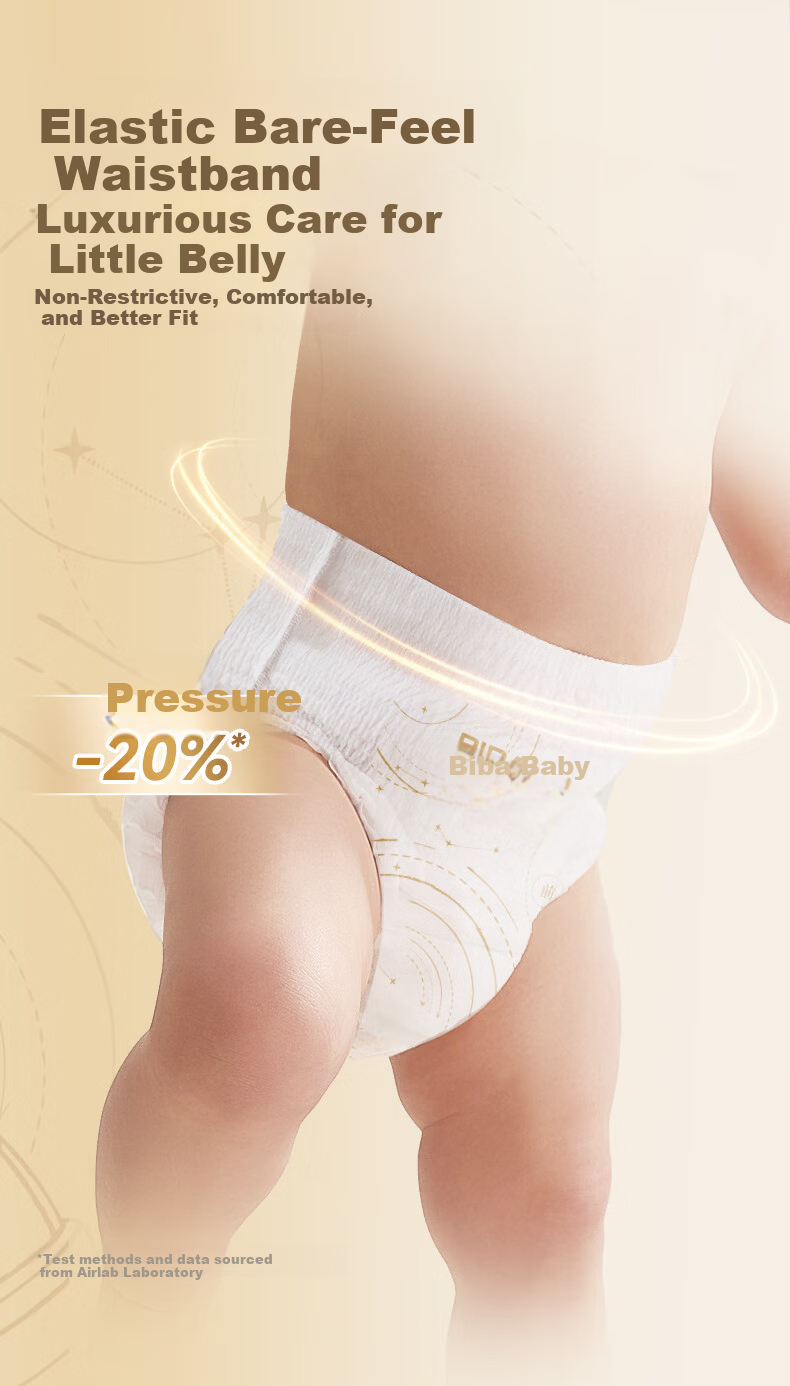 Biba Baby Masterpiece Lala Pants L Size 4pcs Baby Diapers Ultra-thin Breathable Strong Absorption Quick-dry Trial Portable Pack 3