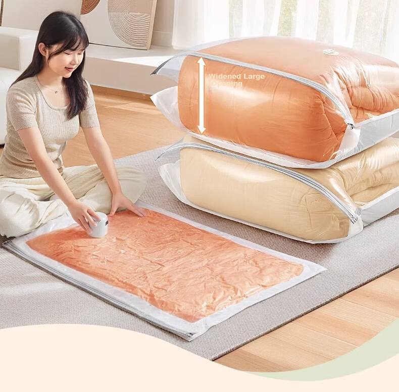 Onto Vacuum Compression Storage Bag for Quilts Clothes Down Jackets Sealed No-Pump Organizer Bag 2