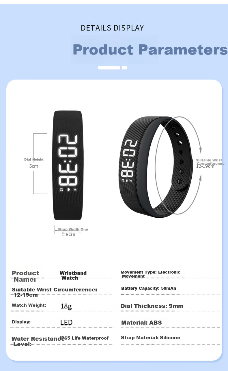 Koshi Alarm Clock Watch Student Outdoor Boys Multifunction Silent Vibration Smart Bracelet Children's Sports Electronic Watch for Men 14