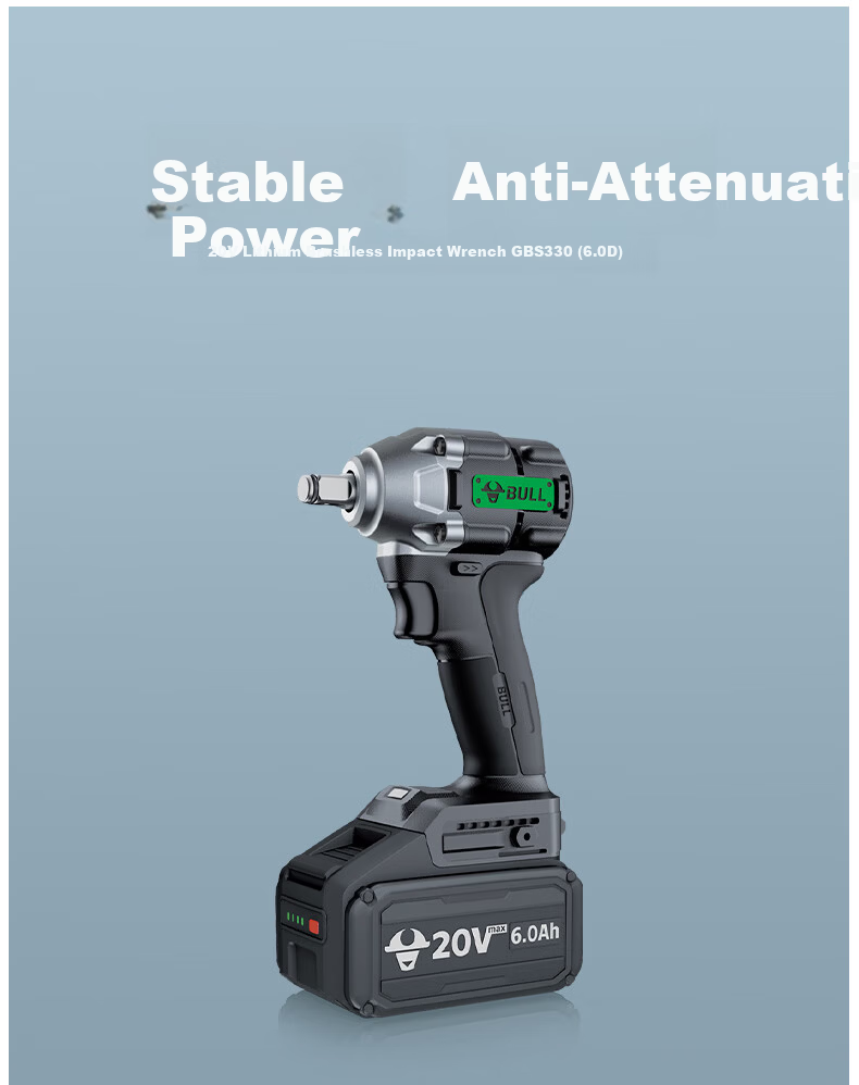BULL Lithium Brushless Electric Impact Wrench High Torque Cordless Multifunctional Air Gun Dual Battery 4.0Ah GBS450(4.0S) 1