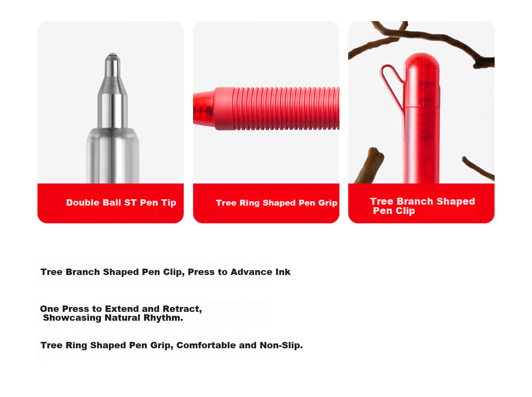KACO Rechargeable Red Gel Pen 0.5mm Red Click Pen Ins Stylish Teacher Correction Pen Frost White/Red 3-Pack 4