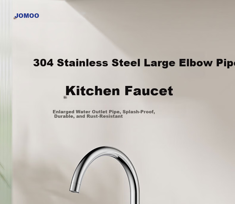JOMOO Kitchen Sink Faucet Single Cold Quick Open Swivel High Arc Pipe Single Cold Faucet 77038 3