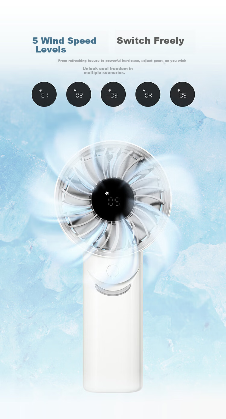 NITECORE NEF01 Handheld Mini Portable Rechargeable Fan Long Battery Life Starry Gray 2