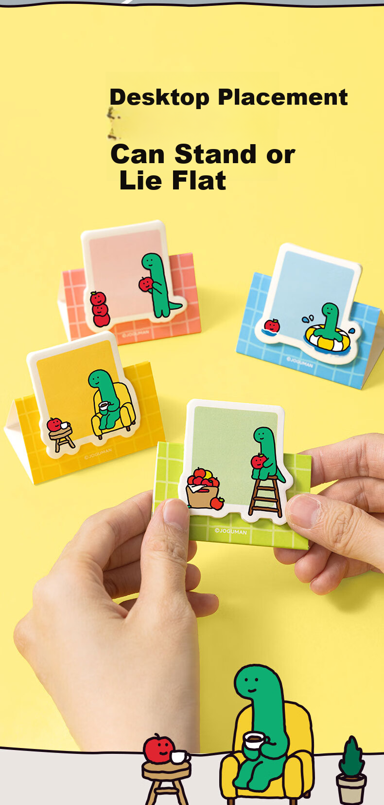 NUSIGN Qiaoguman Glitter Pearl Sliding Sticky Notes Dinosaur Cartoon Transparent Stickers Random Colors NS377-Q [Popular Product] High-End Brand under Deli 3