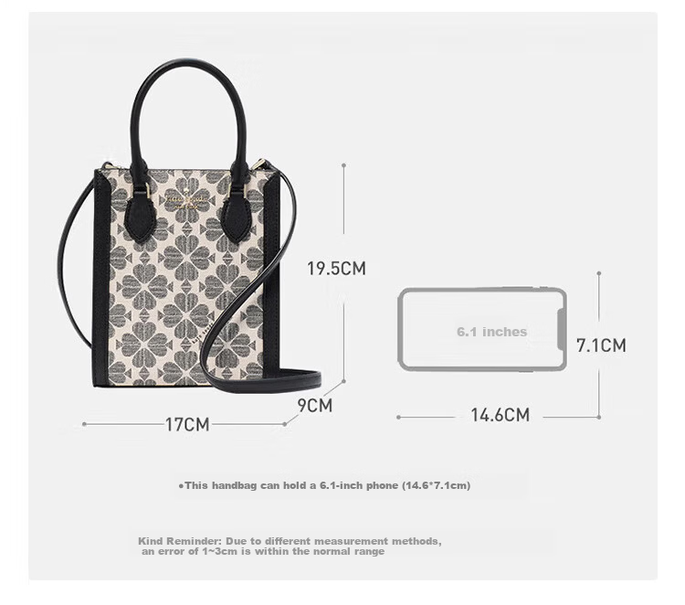 KATE SPADE Gift KS Monogram Mini Vertical Tote Shoulder Crossbody Bag KJ694 3