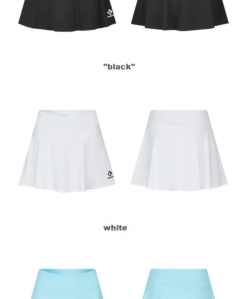 KUMPOO Women's Badminton Apparel Simple Versatile K261W-7182 Skirt Black L 17
