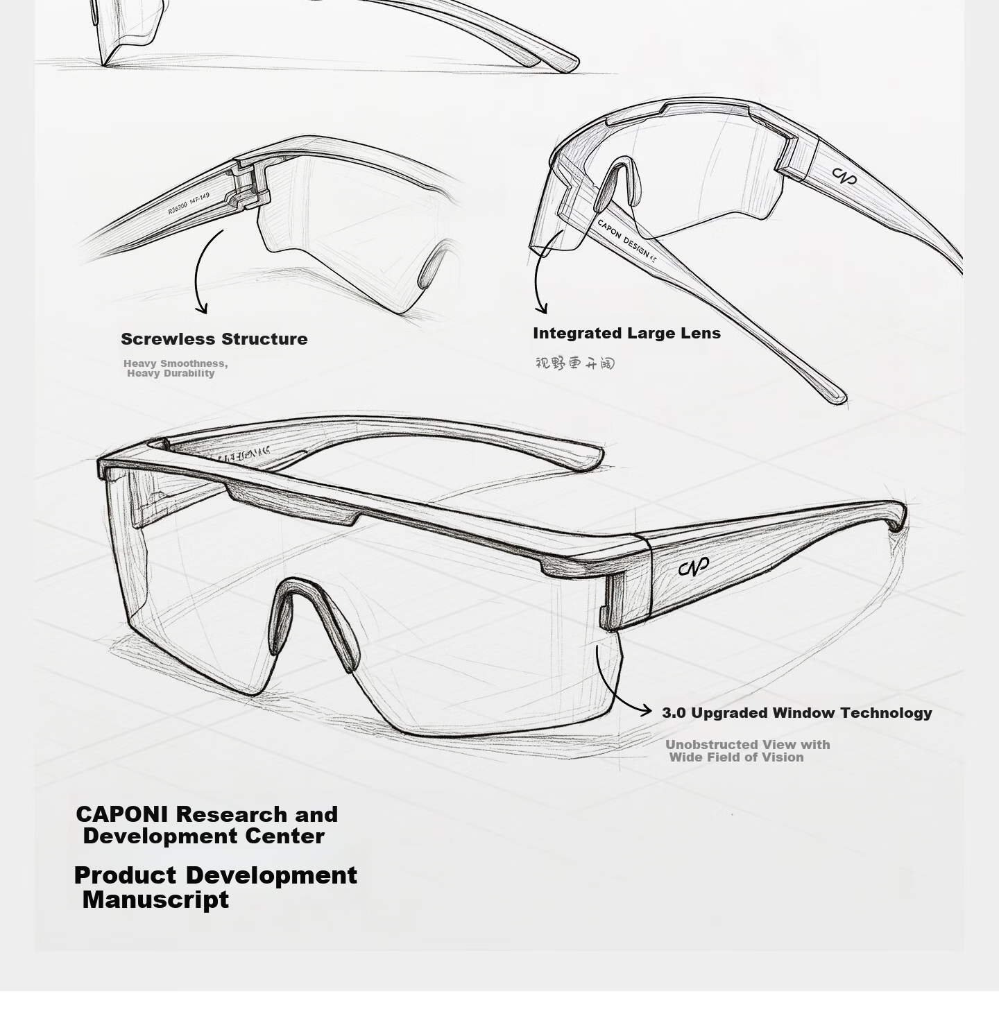 CAPONI Cycling Glasses Prescription Clip-On Day and Night Photochromic Outdoor Mountaineering Sports Protective Sunglasses Unisex 27