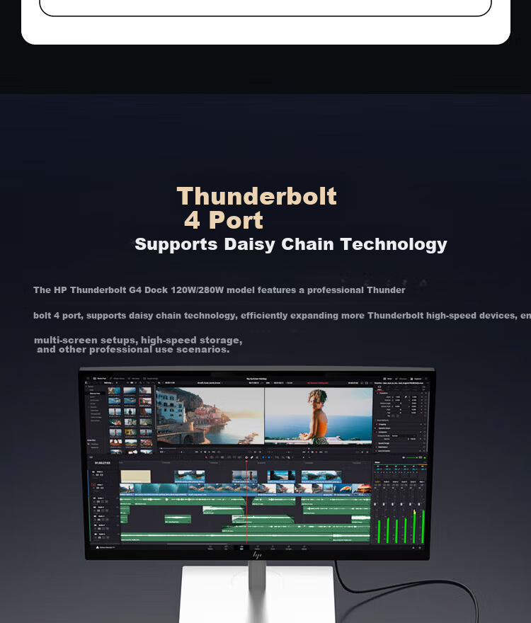 HP Thunderbolt 4 G6 Type-C Multiport Adapter Docking Station 4-Screen 4K Expansion 100W Thunderbolt 4 14