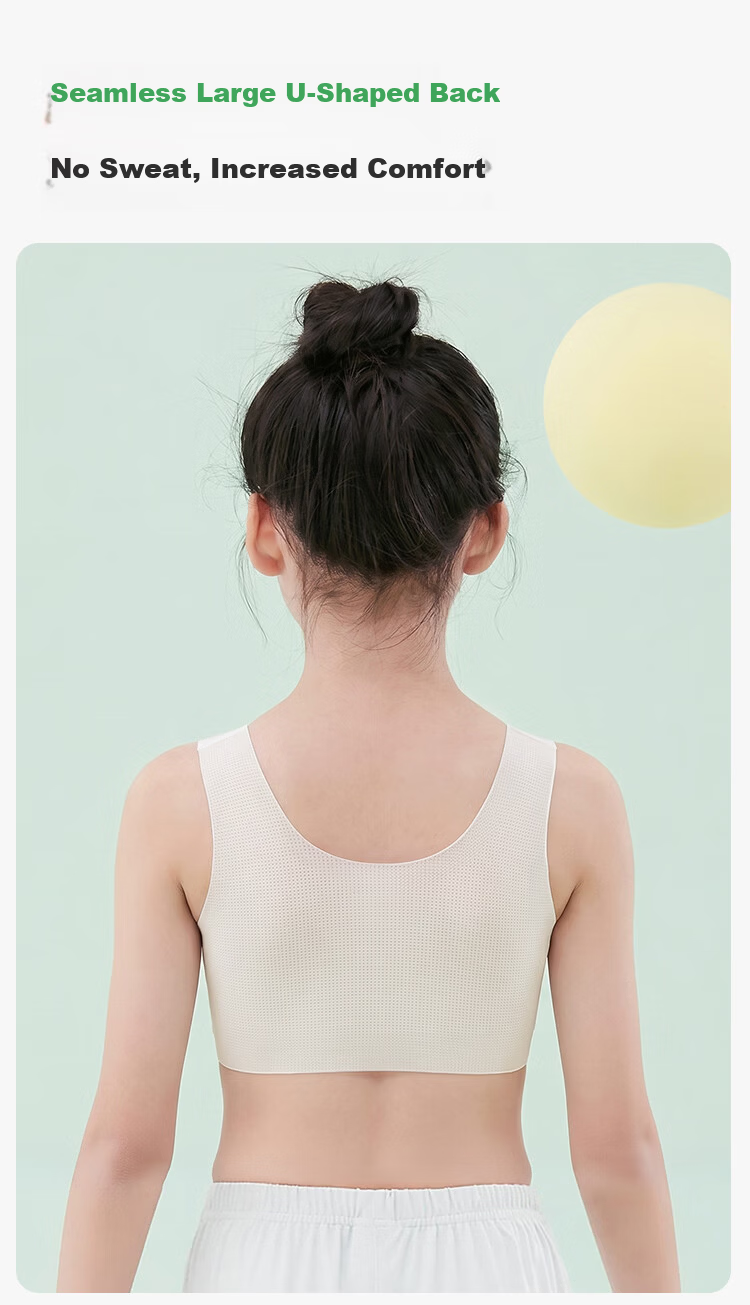 Ordifen Girls' Stage 1 Children's Underwear 6-12 Years Old Early Development Girls' Primary School Sports Vest Thin Bra 10
