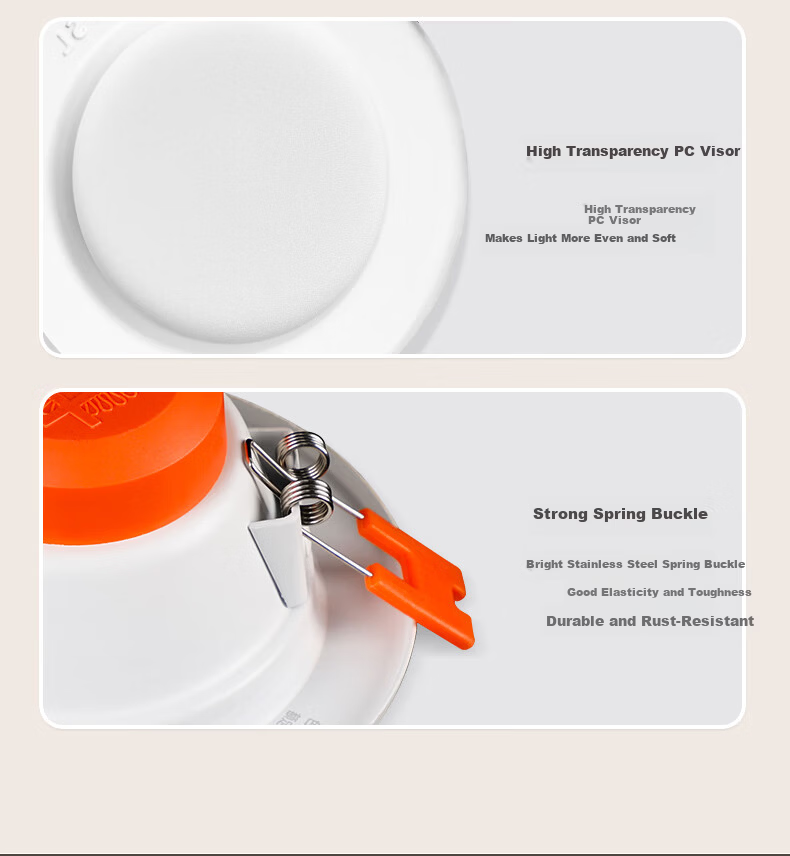 Foshan Lighting (FSL) LED Recessed Downlight Ceiling Spotlight Full Aluminum All-White 5 Inch 16W Cutout 140-150mm Warm White (4000K) 10