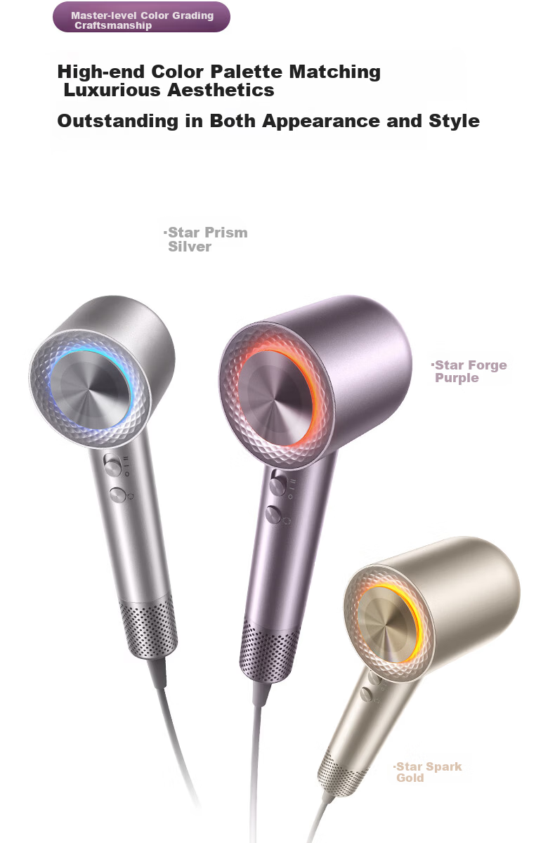 CONFU Silk3 Diamond Light Water Ion High-Speed Hair Dryer Fast Drying 120,000 RPM Home Use High Power Damage-Free Hair Blow Dryer Birthday Gift Star Forge Purple Standard Edition Price Guarantee 618 13