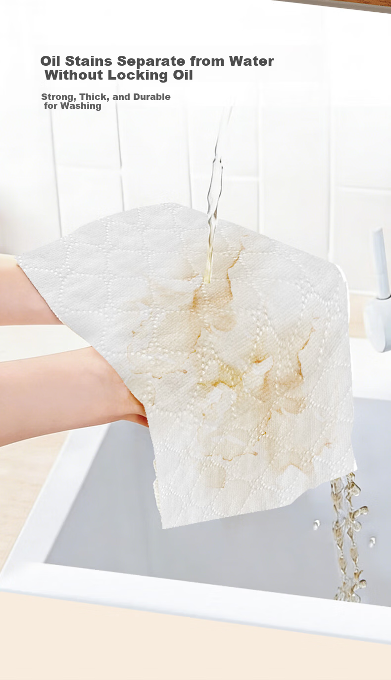 Old Cotton Farmer Wood Pulp Disposable Daily Use Wipes 20 Sheets*2 Rolls Thickened Large Food Contact Grade Household Kitchen Tableware Cleaning 2