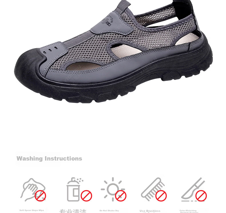 Yidisen Summer Genuine Breathable Water-Resistant Hiking Sandals for Men Hollow Out Beach Shoes Mesh Toe Cap Coffee Color Size 39 30