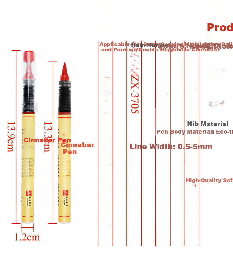 GOTOVAN Cinnabar Brush Yellow Paper Cinnabar Ink Taoist Talisman Paper Yellow Sheet Special Calligraphy Brush Ink Red Ink for Highlighting Soft Hair Brush Sutra Writing Practice Wedding Character Fore 10