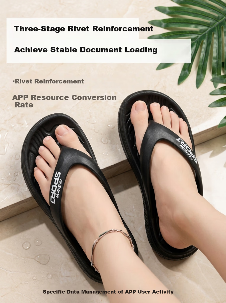 ZHIYING Men's Summer Soft Sole Non-Slip Water-Resistant Beach Flip Flops Black Size 42-43 1
