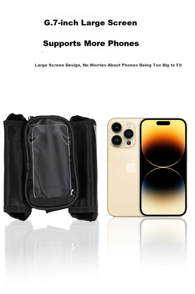 Huangchi Bicycle Frame Bag Front Tube Bag Mountain Road Bike Waterproof Phone Storage Cycling Gear Accessories 7