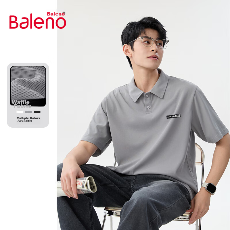 Baleno Men's Polo Shirt, Summer Collared Outfit, 2026 New Style, Five-Quarter Sleeve Top, Student Trendy Brand, Half-Sleeve Menswear 18