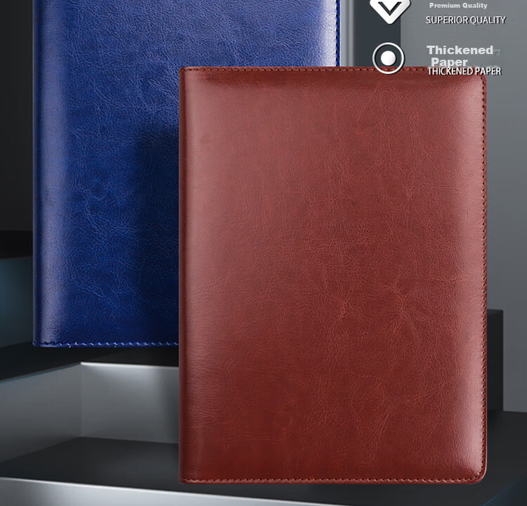 Xutong B5 Refillable Notebook Simple Leather Cover 100 Sheets 200 Pages 9-Hole Magnetic-Free Buckle Card Slot Corporate Office Meeting Record Detachable Refillable Notebook Customizable Logo 2