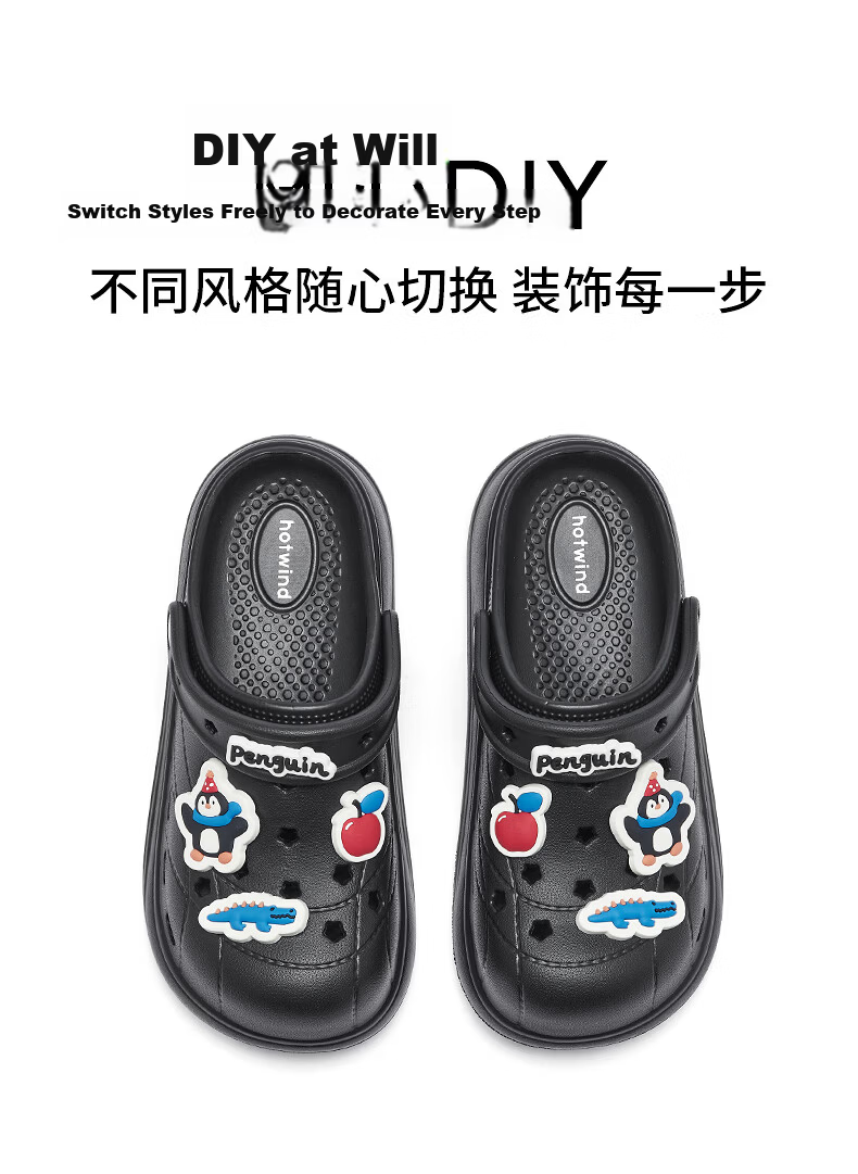 Hotwind Women's Thick Sole Clog Sandals 2026 Summer New Cartoon Fun Beach Slide Sandals 8