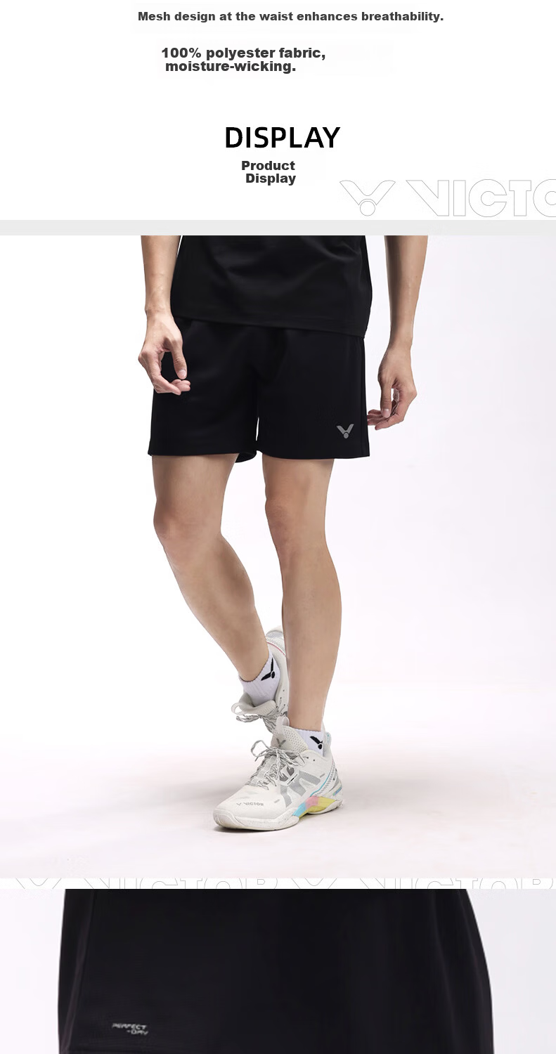 VICTOR Official Flagship Men's Badminton Shorts Sweat-Absorbing Moisture-Wicking Breathable Knitted Sports Pants Professional Competition Training Wear 15