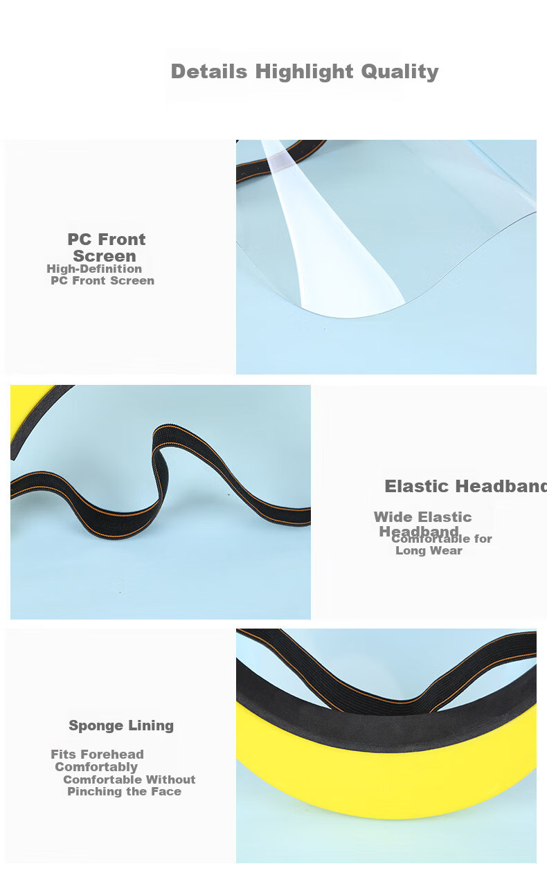 ZhongAn High Transparency Protective Industrial Face Shield Impact Resistant Oil Smoke Dust Resistant Pesticide Isolation Mask HF416 Blue 7