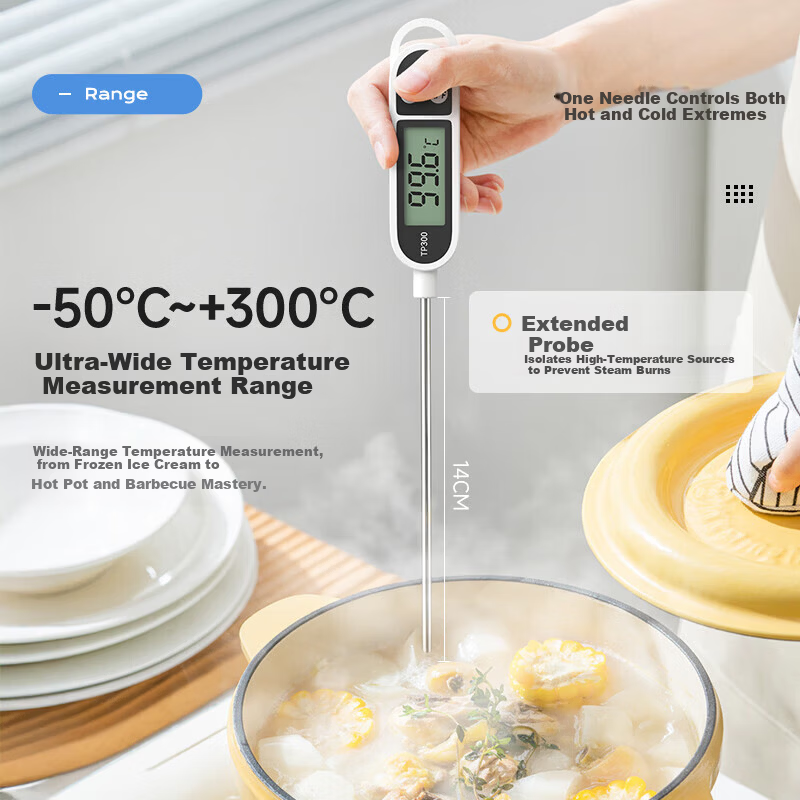 Honggong Probe Thermometer Kitchen Food Oil Temperature Baby Milk Water Electronic Fast Temperature Meter