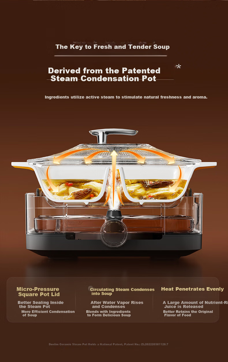 Donlim 618 Price Protection Electric Steamer Multi-Functional Steaming and Stewing Pot Double-Layer Stainless Steel 1005 Upgraded Large Capacity Steam Cooker with Reservation Timer for 3-4 People DL-3 10
